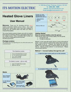 ENGLISH Its Motion Electric Heated Glove Product Manual